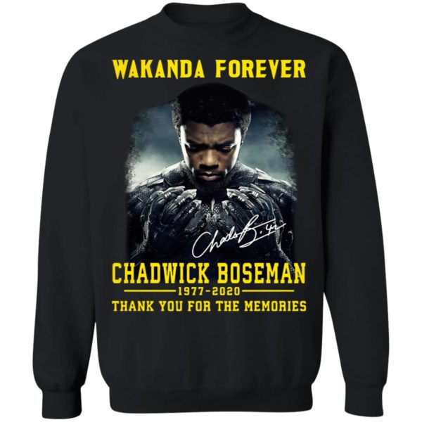 Wakanda Forever Chadwick Boseman 1977 2020 Thank You For The Memories Signature Shirt