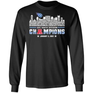 Tennessee Titans 2020 AFC South Division Champions January 3 2021 shirt