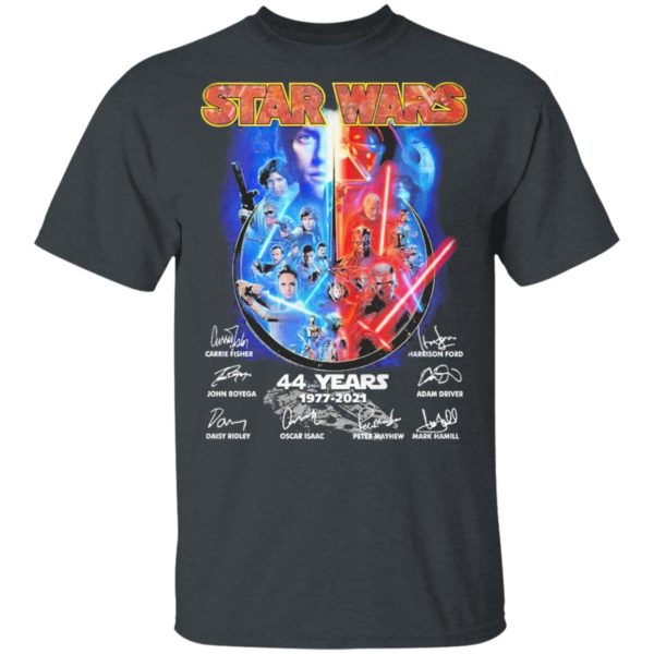 Star Wars 44 years 1977 2021 signatures shirt