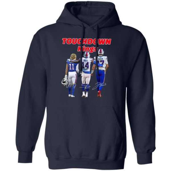 Cole Beasley Stefon Diggs and Josh Allen Buffalo Bills touchdown Kings signatures shirt