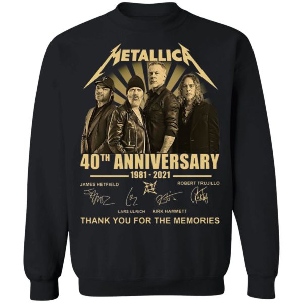 Metallica 40th Anniversary 1981 2021 Thank You For The Memories Signatures Shirt