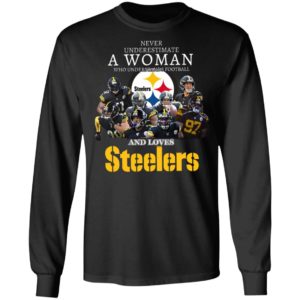 Never Underestimate A Woman Who Understands Football And Loves Pittsburgh Steelers Shirt