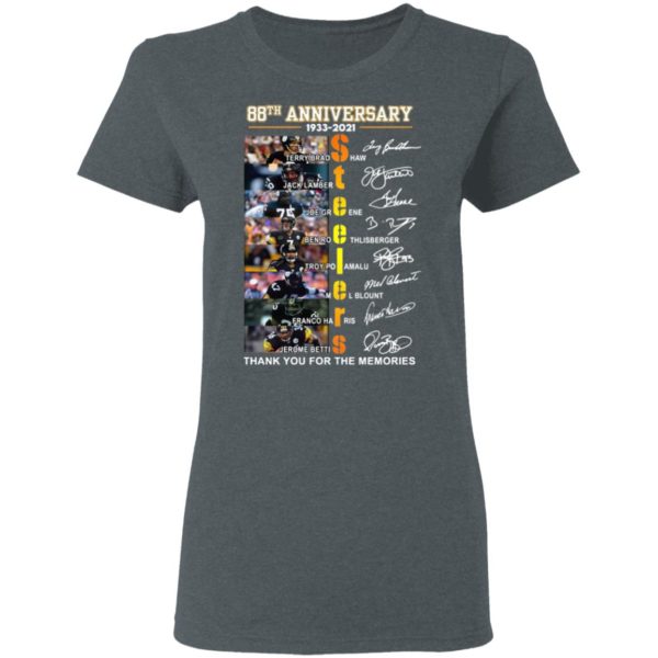 Steelers 88th Anniversary 1933-2021 Thank You For The Memories Shirt