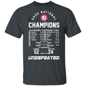 2020 National Champions Alabama Crimson Tide 52 24 Ohio State Undefeated Shirt