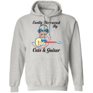 Cat Listen To Music Easily Distracted By Cats And Guitar Shirt