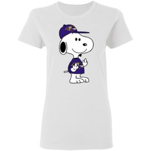 Snoopy Baltimore Ravens NFL Double Middle Fingers Fck You Shirt