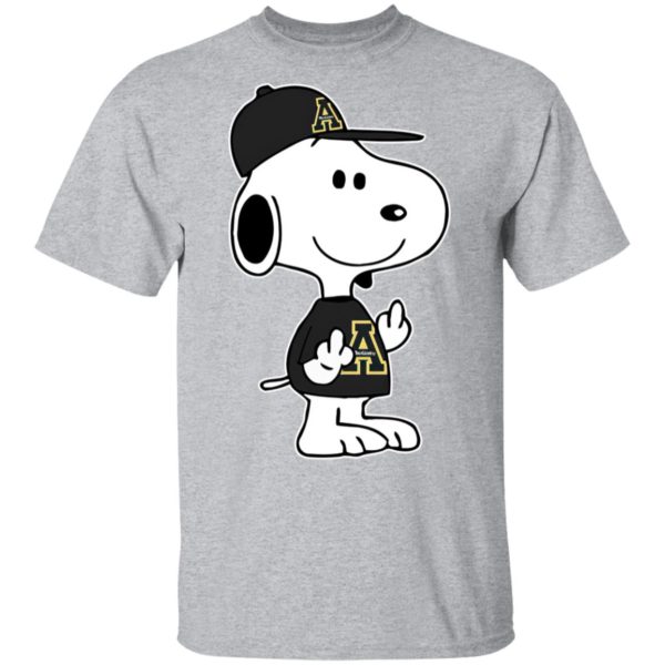 Snoopy Appalachian State Mountaineers NCAA Double Middle Fingers Fck You Shirt