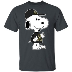 Snoopy Appalachian State Mountaineers NCAA Double Middle Fingers Fck You Shirt