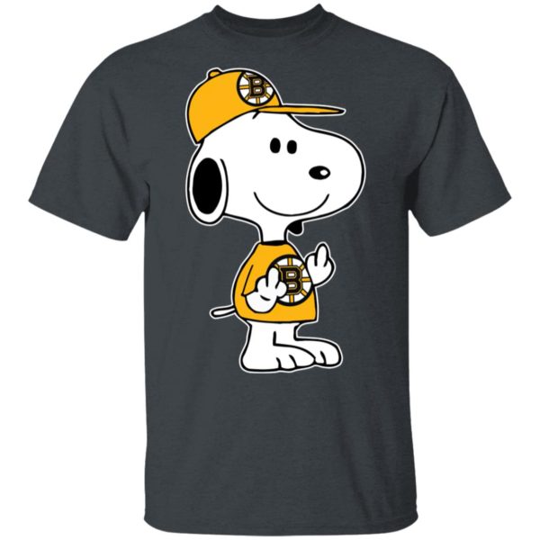 Snoopy Boston Bruins NHL Double Middle Fingers Fck You Shirt