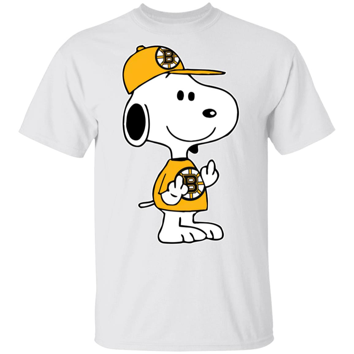 Snoopy Boston Bruins NHL Double Middle Fingers Fck You Shirt