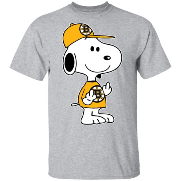 Snoopy Boston Bruins NHL Double Middle Fingers Fck You Shirt