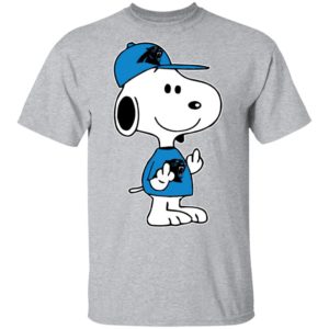 Snoopy Carolina Panthers NFL Double Middle Fingers Fck You Shirt