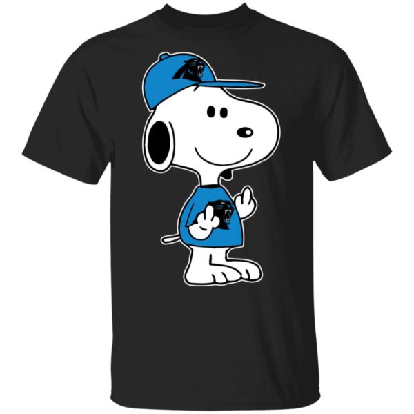 Snoopy Carolina Panthers NFL Double Middle Fingers Fck You Shirt