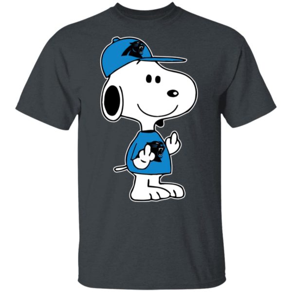 Snoopy Carolina Panthers NFL Double Middle Fingers Fck You Shirt