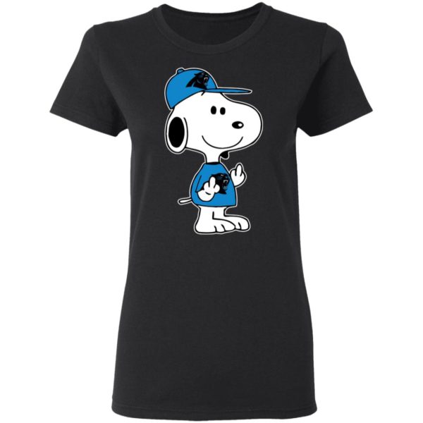 Snoopy Carolina Panthers NFL Double Middle Fingers Fck You Shirt