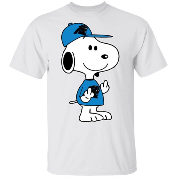 Snoopy Carolina Panthers NFL Double Middle Fingers Fck You Shirt