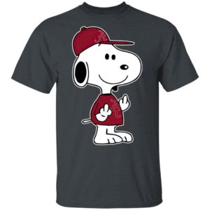 Snoopy Alabama Crimson Tide NCAA Double Middle Fingers Fck You Shirt