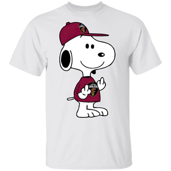 Snoopy Cleveland Cavaliers NBA Double Middle Fingers Fck You Shirt