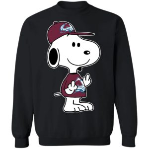 Snoopy Colorado Avalanche NHL Double Middle Fingers Fck You Shirt