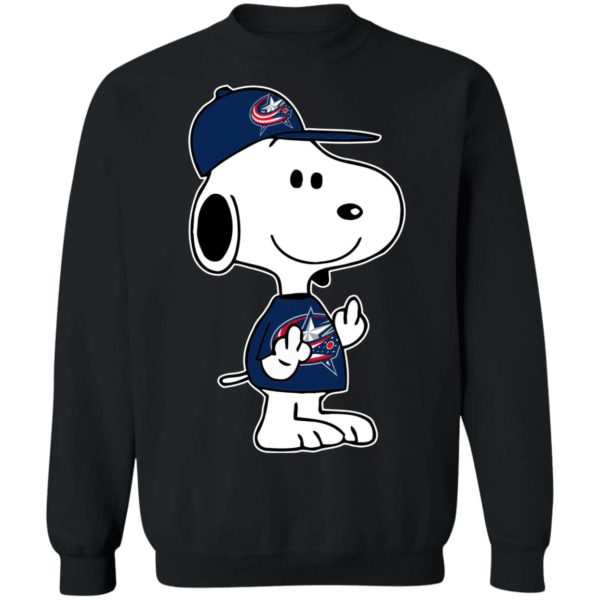 Snoopy Columbus Blue Jackets NHL Double Middle Fingers Fck You Shirt