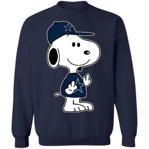 Snoopy Dallas Cowboys NFL Double Middle Fingers Fck You Shirt