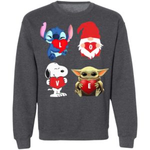 Love Stitch Gnome Snoopy And Yoda 2021 shirt