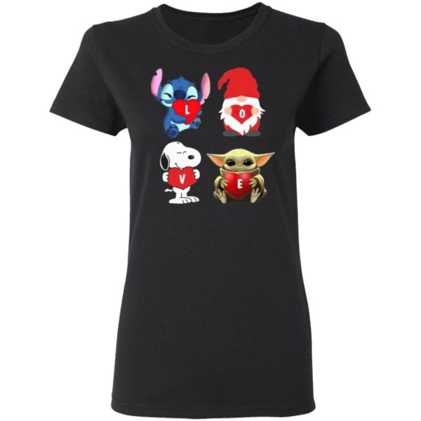 Love Stitch Gnome Snoopy And Yoda 2021 shirt