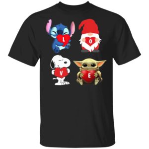 Love Stitch Gnome Snoopy And Yoda 2021 shirt