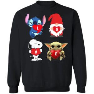 Love Stitch Gnome Snoopy And Yoda 2021 shirt