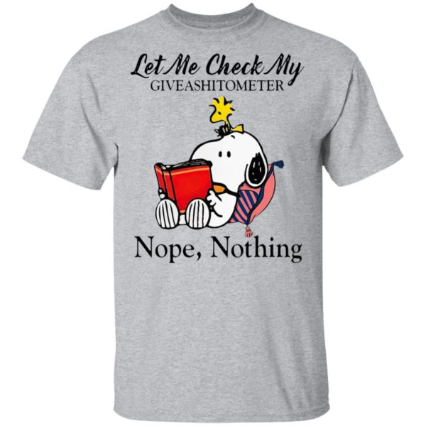 Snoopy And Woodstock Let Me Check My Givashitometer Nope Nothing Shirt