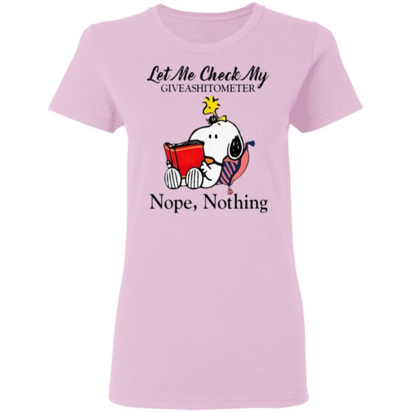 Snoopy And Woodstock Let Me Check My Givashitometer Nope Nothing Shirt