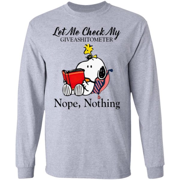 Snoopy And Woodstock Let Me Check My Givashitometer Nope Nothing Shirt