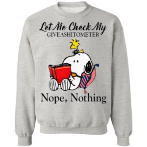 Snoopy And Woodstock Let Me Check My Givashitometer Nope Nothing Shirt