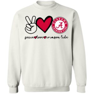 Peace Love And Alabama Crimson Tide Logo 2021 Shirt