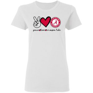 Peace Love And Alabama Crimson Tide Logo 2021 Shirt