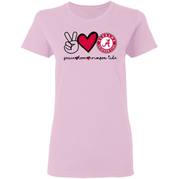 Peace Love And Alabama Crimson Tide Logo 2021 Shirt