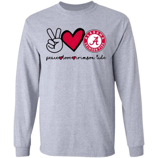 Peace Love And Alabama Crimson Tide Logo 2021 Shirt