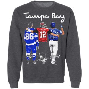 Tampa Bay Lightning Buccaneers Rays Nikita Kucherov Brady and Arozarena signatures shirt