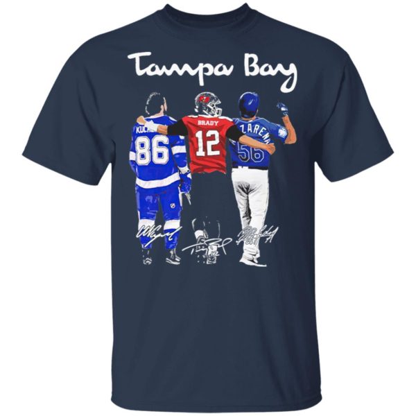 Tampa Bay Lightning Buccaneers Rays Nikita Kucherov Brady and Arozarena signatures shirt