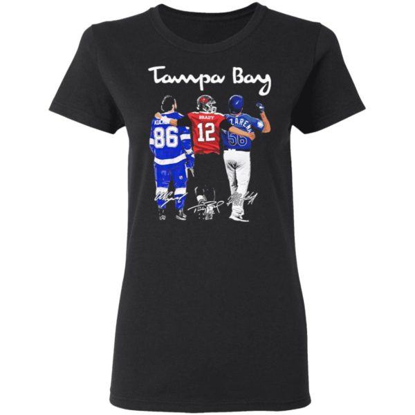 Tampa Bay Lightning Buccaneers Rays Nikita Kucherov Brady and Arozarena signatures shirt