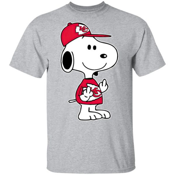 Snoopy Kansas City Chiefs NFL Double Middle Fingers Fck You Shirt