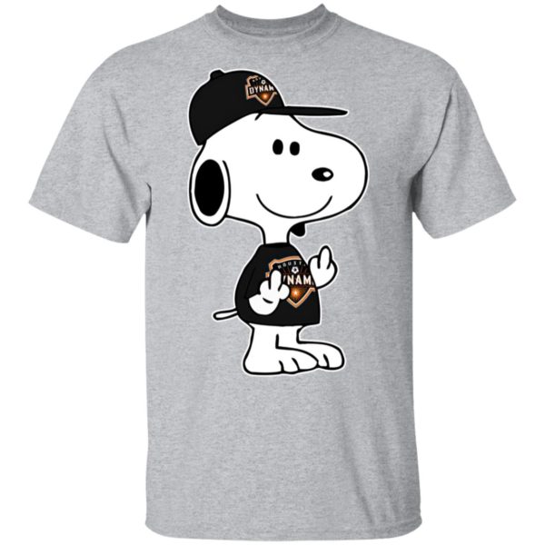 Snoopy Houston Dynamo MLS Double Middle Fingers Fck You Shirt