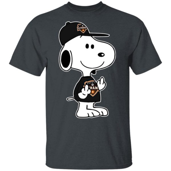 Snoopy Houston Dynamo MLS Double Middle Fingers Fck You Shirt