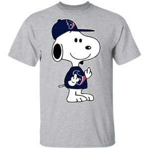 Snoopy Houston Texans NFL Double Middle Fingers Fck You Shirt