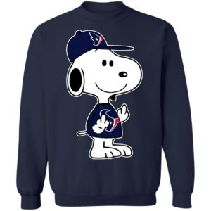 Snoopy Houston Texans NFL Double Middle Fingers Fck You Shirt