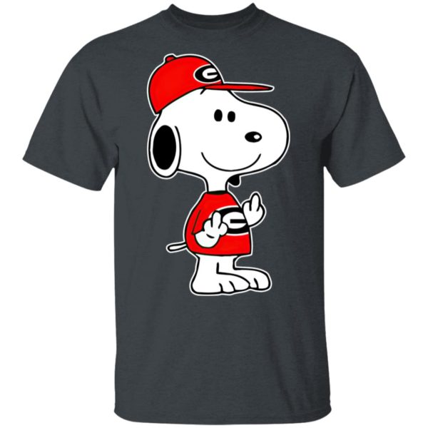 Snoopy Georgia Bulldogs NCAA Double Middle Fingers Fck You Shirt