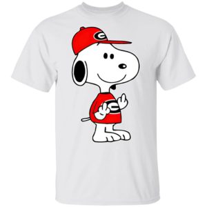 Snoopy Georgia Bulldogs NCAA Double Middle Fingers Fck You Shirt