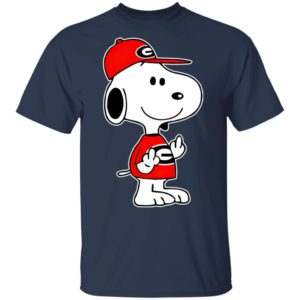 Snoopy Georgia Bulldogs NCAA Double Middle Fingers Fck You Shirt