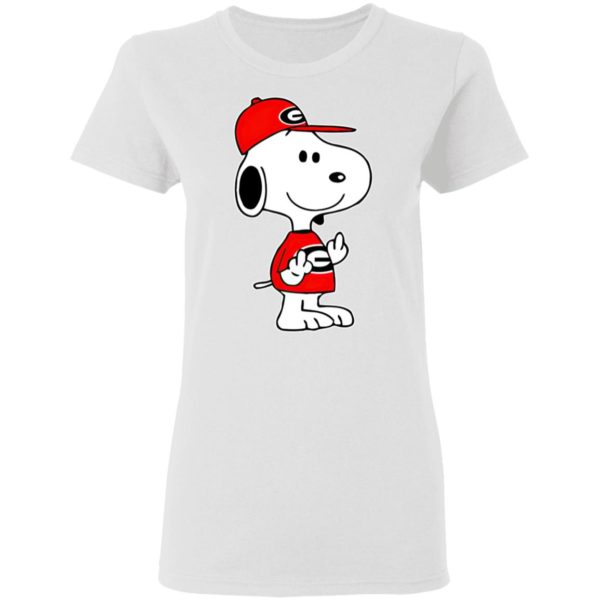 Snoopy Georgia Bulldogs NCAA Double Middle Fingers Fck You Shirt