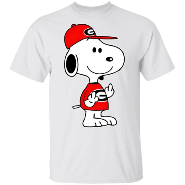 Snoopy Georgia Bulldogs NCAA Double Middle Fingers Fck You Shirt